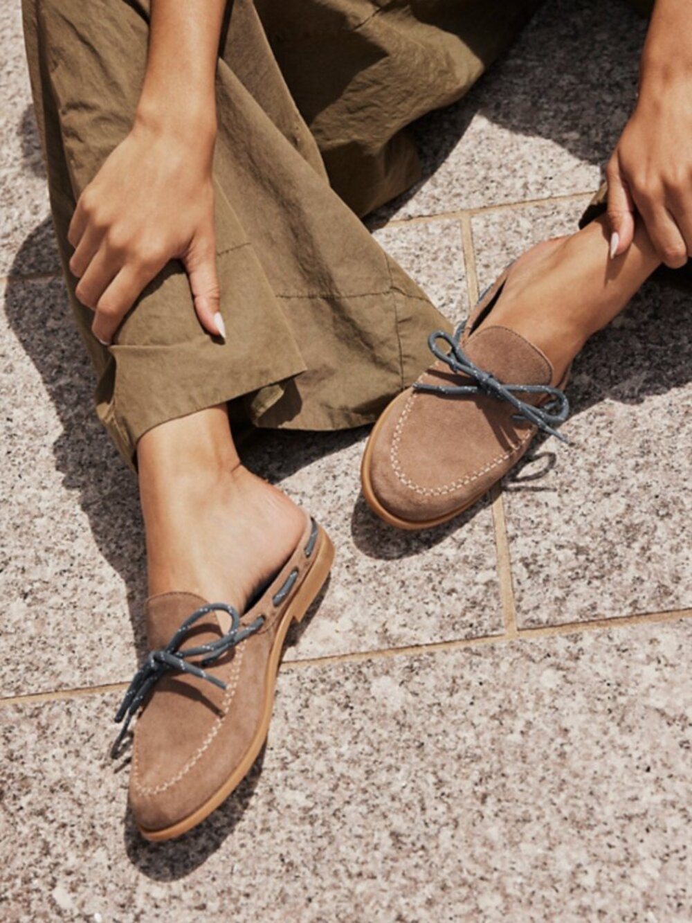 🆕 FREE PEOPLE Seas the Day Mule / Taupe Suede Multi